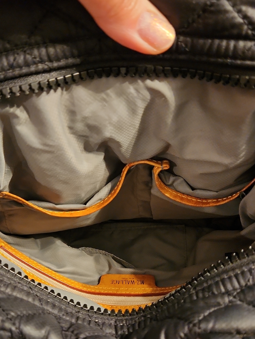 MZ Wallace Quilted Metro Black Tote Bag w/handles & Crossbody Strap - Picture 7 of 13